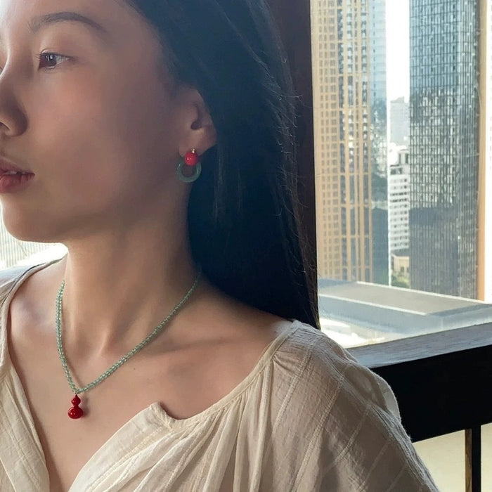 Wholesale Gourd Pendant Necklace Niche Design Dongling Stone All-match Clavicle Chain