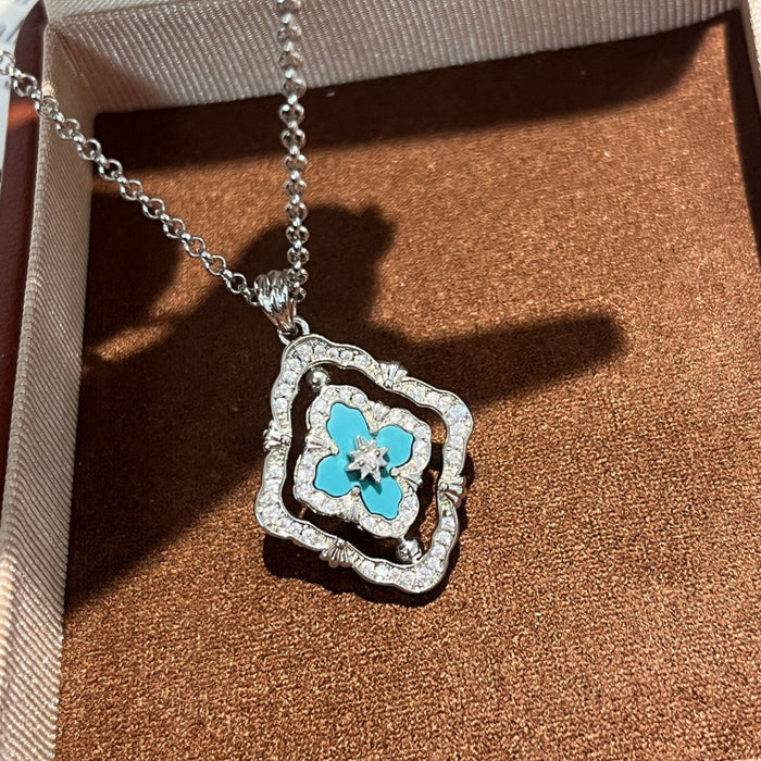 Wholesale Rotating Four-Leaf Clover White Shell choker necklace