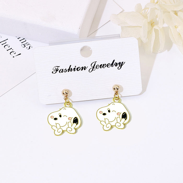 Wholesale Cute Cartoon Short Stud Earrings 925 Silver Jewelry Accessory for Women Gift MOQ≥2