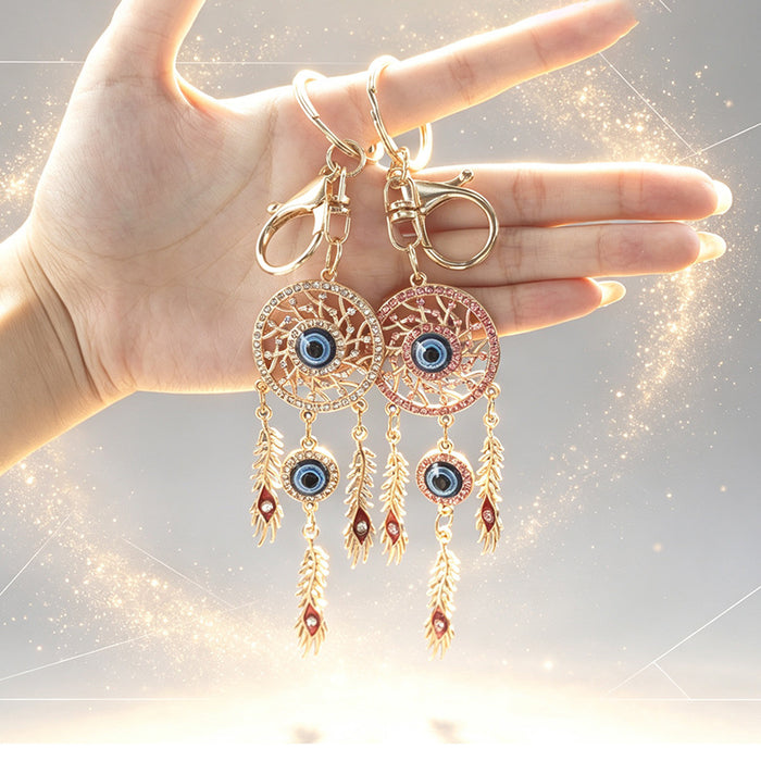 Wholesale Dream Catcher Keychain with Diamond Accents Zinc Alloy Bag Charm