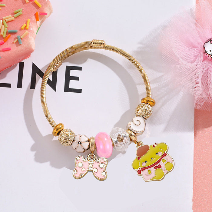 Wholesale Cute Stainless Steel Cartoon Bangle for Women Everyday Wear Fashion Accessory