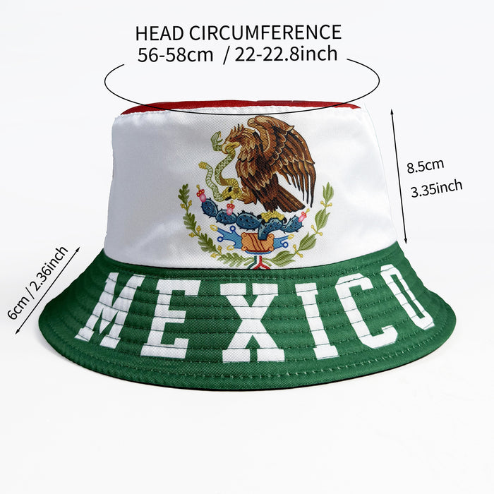 Wholesale Reversible Fisherman Hat for Men and Women World Cup Fan Cheering Flag Print Bucket Hat