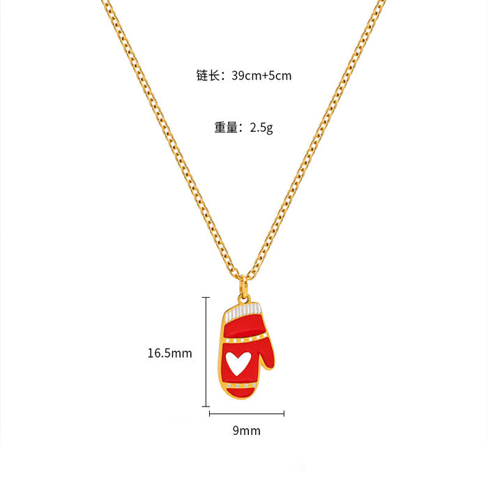 Wholesale Christmas Cartoon Oil Dripping Creative Design Necklace