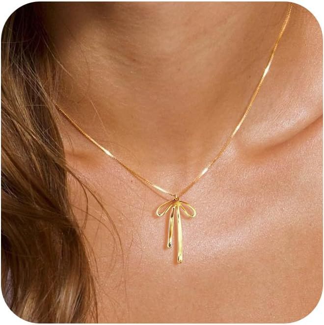 Wholesale New bow necklaces, simple stainless steel earrings, fashionable and versatile design accessories wholesale