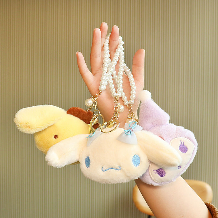 Wholesale Cute Floppy Eared Dog Plush Keychain Bag Charm PP Cotton Filled Fashion Accessory For Bags And Keys