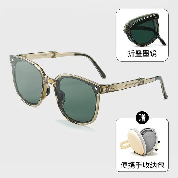 Wholesale New folding sunglasses for women with a high-end feel, sunscreen sunglasses that protect against UV rays and strong light