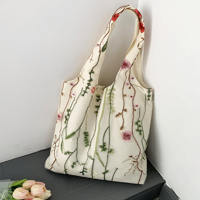 Wholesale Canvas bag lace casual travel bag artistic large capacity versatile shoulder bag