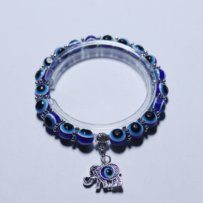 Wholesale Retro Blue Eyes Devil's Eye Bracelet Bracelet Butterfly Turtle Elephant Fatima's Hand Pendant