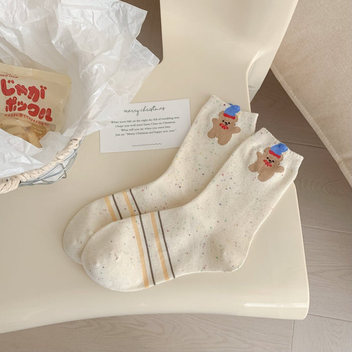 Wholesale New Cute Cartoon Cotton Socks, Mid Tube Socks, Stacked Socks