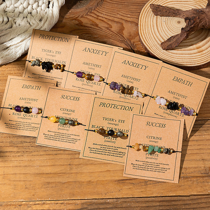 Wholesale Good Luck Bracelet Natural Stone Adjustable Braided Bracelet