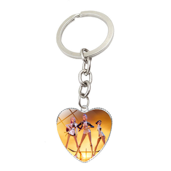 Wholesale Cartoon Anime Merchandise Heart-Shaped Pendant Keychain