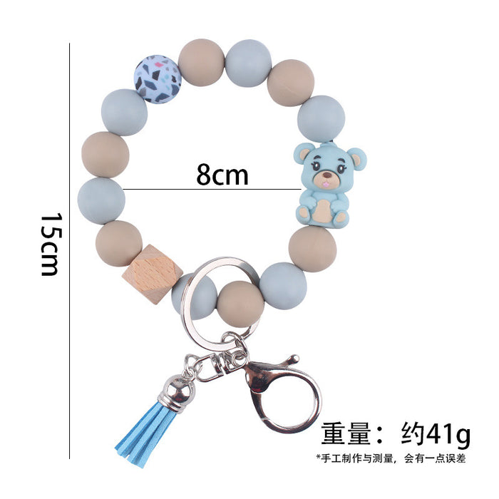 Wholesale Cartoon Bear Silicone Keychain