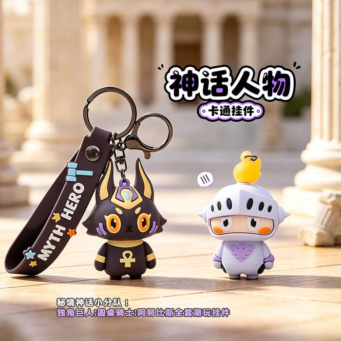 Wholesale Trendy Anubis Myth Cartoon PVC Keychain Bag Charm Schoolbag Pendant Boutique Resale