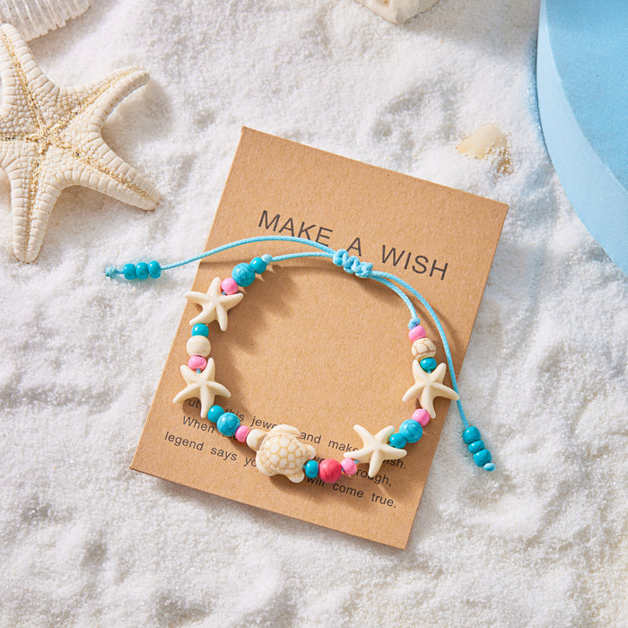 Wholesale Bohemian Sea Star Shell Beaded Bracelet Summer Beach Vacation Jewelry Accessory