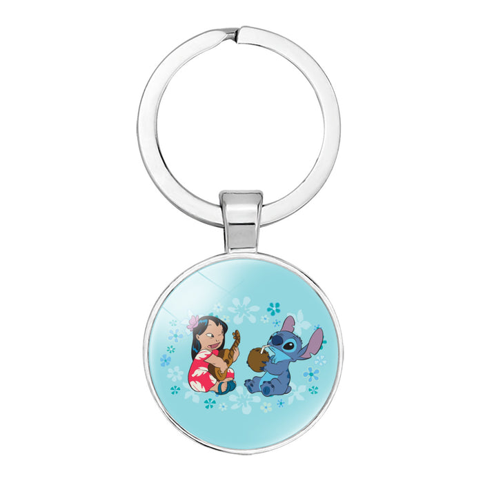 Wholesale Glass Alloy Time Stone Cartoon Keychain JDC-KC-NingX009