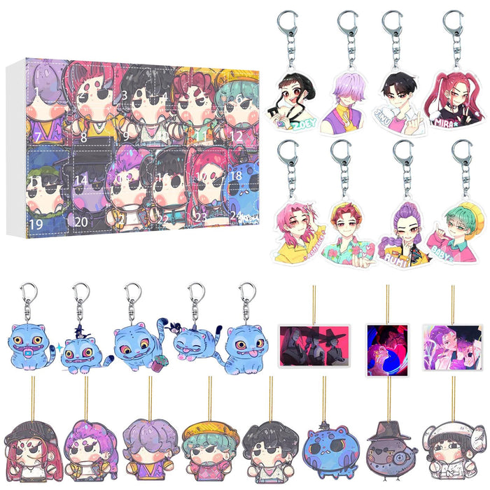 Wholesale KPOP Christmas Advent Calendar Blind Box Backpack Acrylic Pendant Keychain Pendant