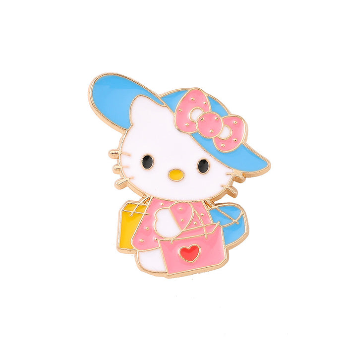 Wholesale Cartoon Cute Metal Cat Badge Brooch