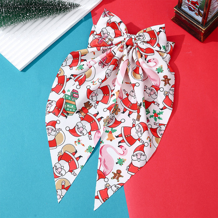 Wholesale Christmas Hairpin Bow Ribbon Spring Clip  Holiday Party Decoration Gift Hair Accessories