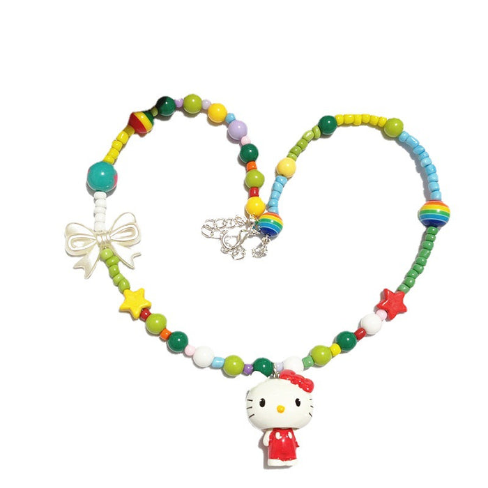 Wholesale Cartoon Funny  Cat Necklace Clavicle Chain Short Necklace for Women and Children