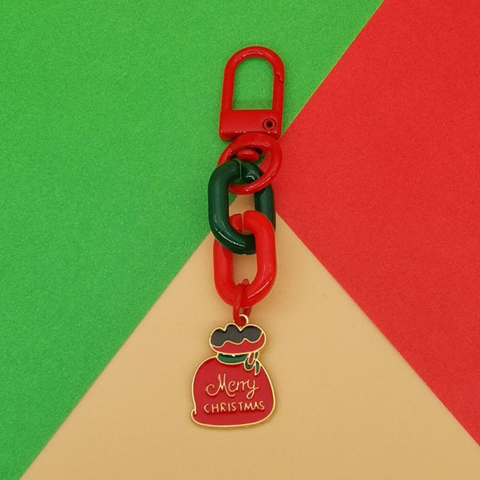 Wholesale Christmas Keychain Pendant Cute  Snowflake Elk Tree Snowman Mobile Phone Chain Bag Pendant