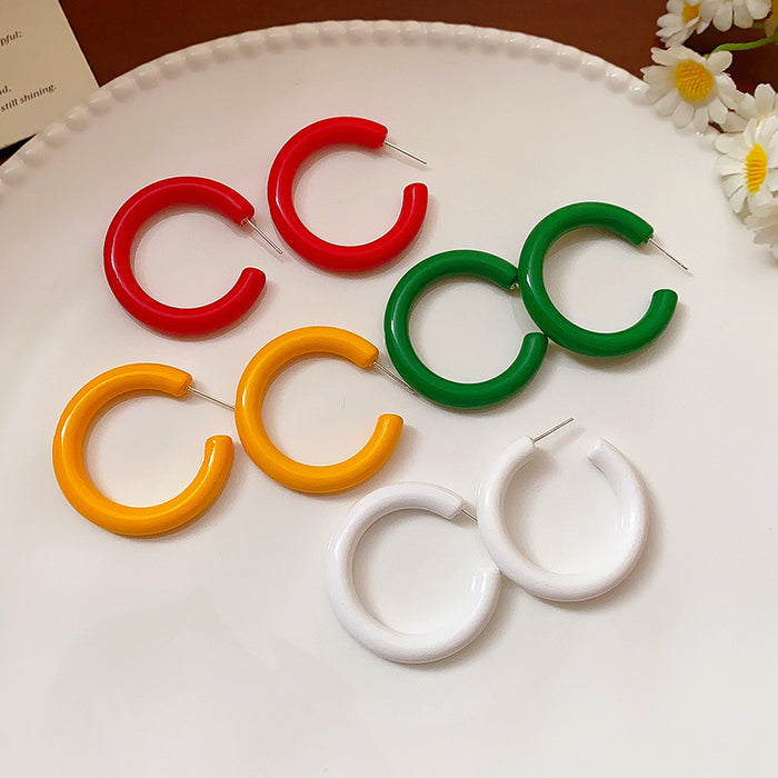 Wholesale Silver Needle Round Hoop Earrings Summer Fresh Simple Earrings Fashion Earrings