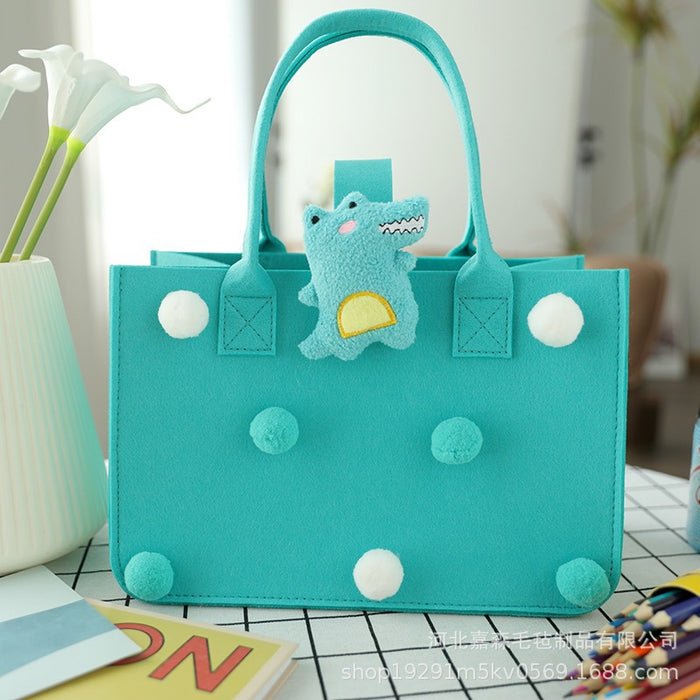 Wholesale Souvenir cartoon shopping bag portable 100-day banquet anniversary gift felt bag