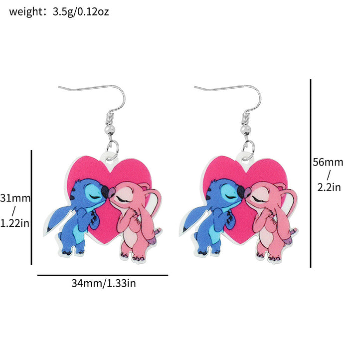 Wholesale Anime Star Stitch Acrylic Earrings Stitch Cartoon Doll Earrings JDC-ES-BS002