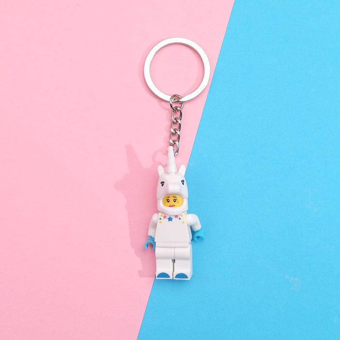 Wholesale of Cute Building Block Plastic Keychains JDC-KC-QMou022