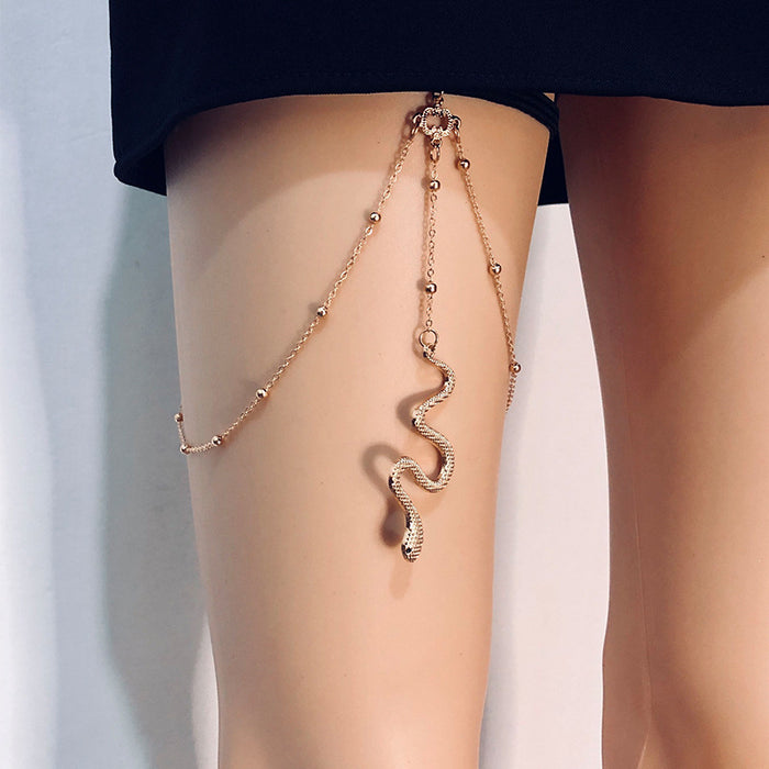 Wholesale Exaggerated Simple Multi-layer Pearl Chain Leg Chain Female ins Creative Personalized Long Body Chain Jewelry