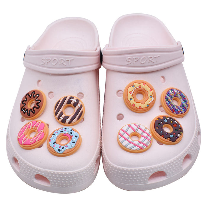 Wholesale 100pcs PVC Cartoon Donut DIY Shoe Buckle JDC-SC-RYY016