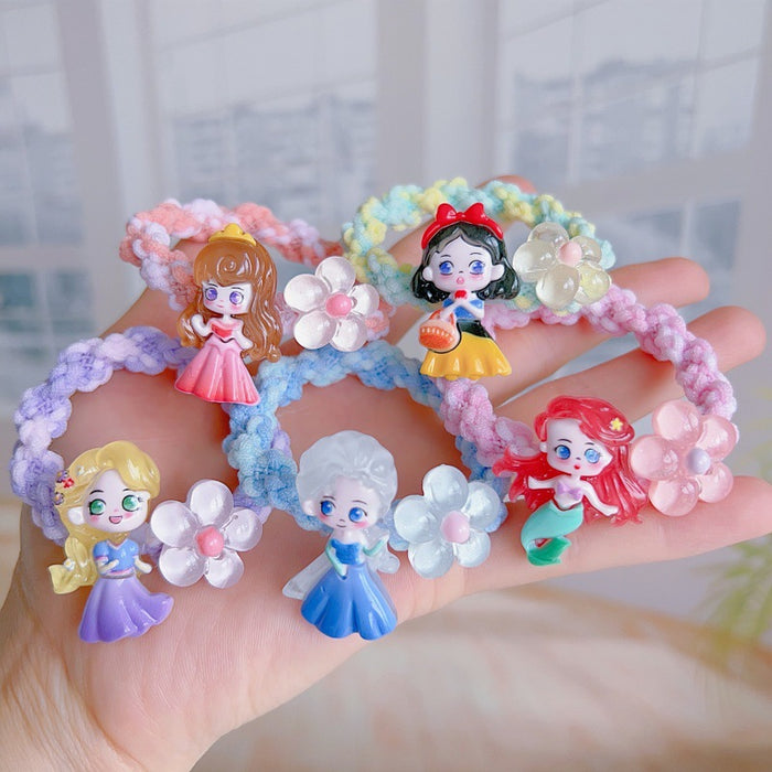 Wholesale 5 pcs Glossy Cute Cartoon Series Hair Scrunchies