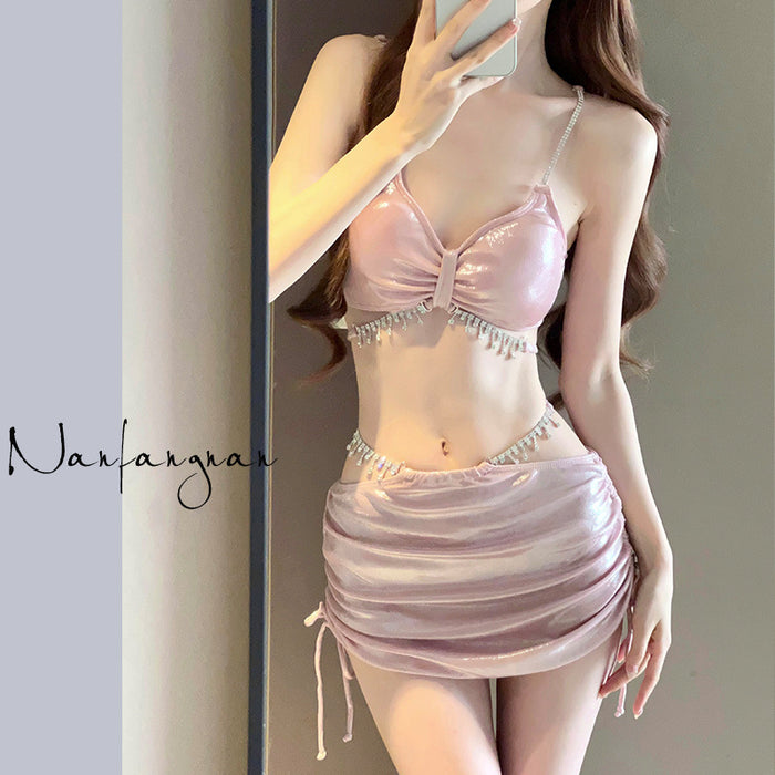 Wholesale Bikini swimsuit, women's sexy three piece set, high-end vacation, hot spring vacation