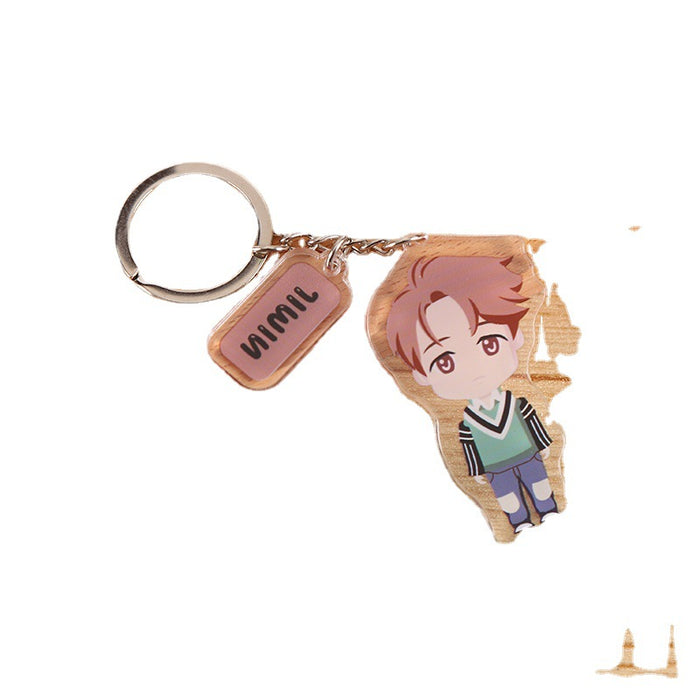 Wholesale Cartoon Double Layer Transparent Acrylic Keychain JDC-KC-YaQ001