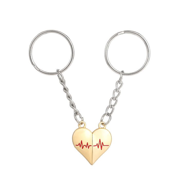 Wholesale Zinc Alloy Heartbeat Magnetic Keychain JDC-KC-JinZ021