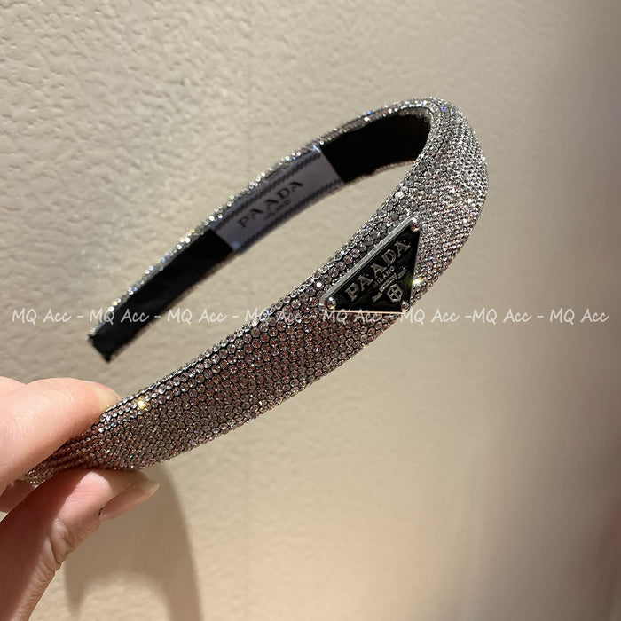 Wholesale Headband Women's Crystal Diamond P Letter Diamond Silver Gray All-match Light Luxury JDC-HD-Yuq006