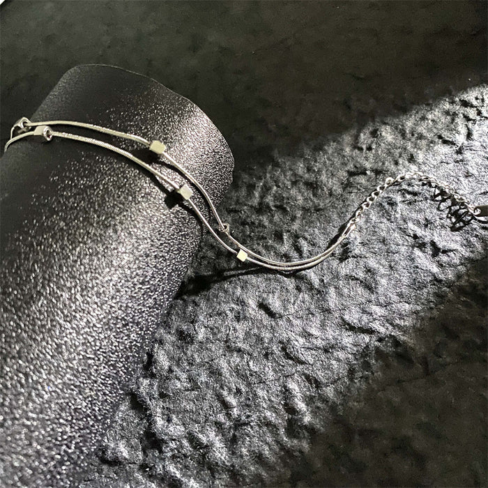 Wholesale simple small square double-layer bracelet trendy temperament bracelet