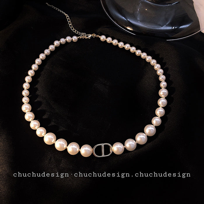 Wholesale New bead necklace sweater chain niche high-end pearl necklace light luxury temperament fashionable collarbone chain