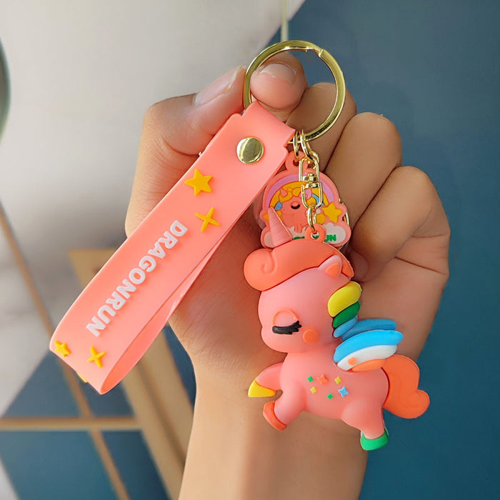Wholesale Green Unicorn Horse Keychain Chic Boutique Resale Gift for Car Keys