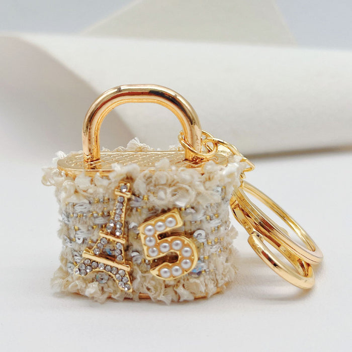 Wholesale Alloy Rhinestone Tower Fabric Keychain JDC-KC-ZhanLun016