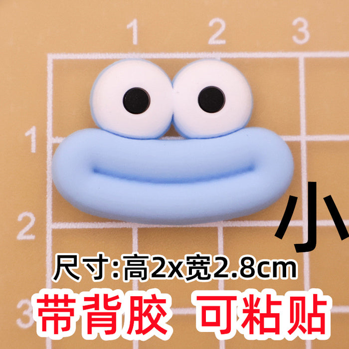 Wholesale 5pcs Big Small size cartoon sausage mouth eyes charger protective cover plush toy hairpin phone case accessories