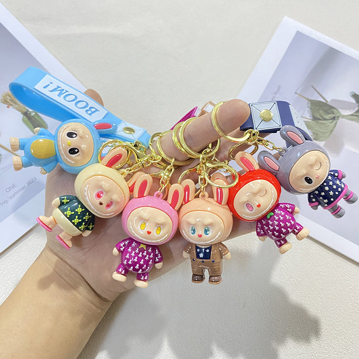 Wholesale Creative Cartoon Cute Soft Rubber Doll Keychain