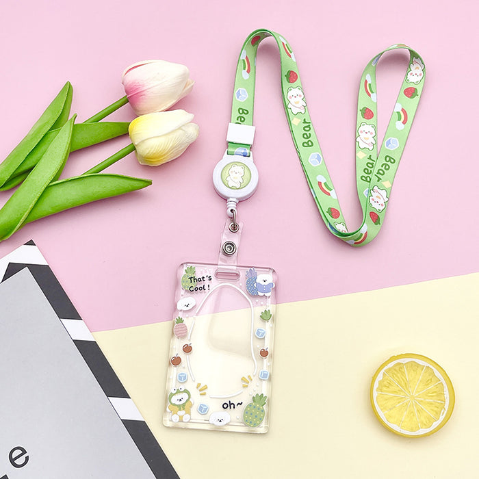 Wholesale Acrylic Cute Cartoon Simple Transparent Card Set Keychain JDC-KC-BoWen004