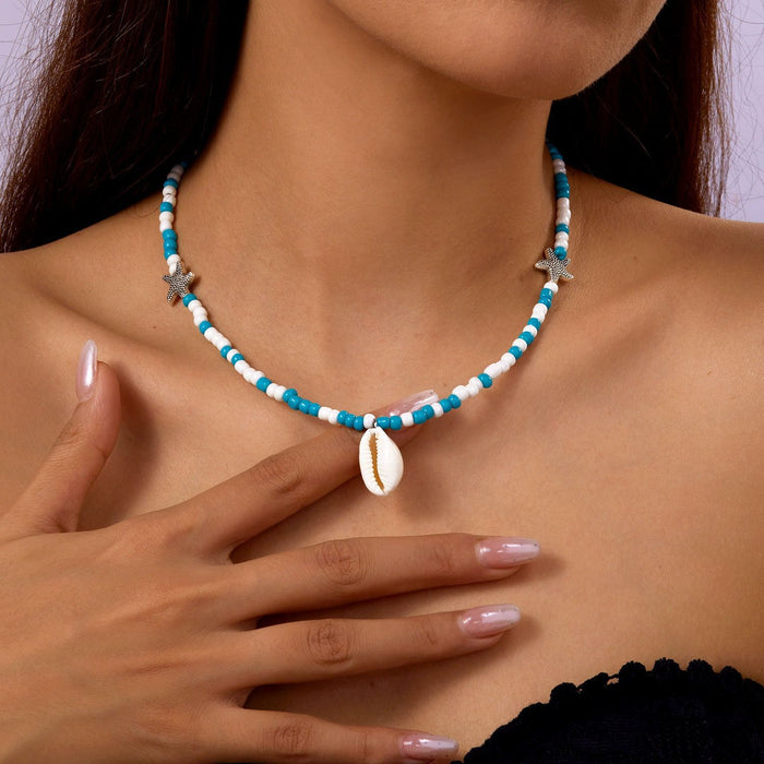 Wholesale Natural Shell Necklace Women Beaded Light Luxury Necklace Bohemian Niche Design