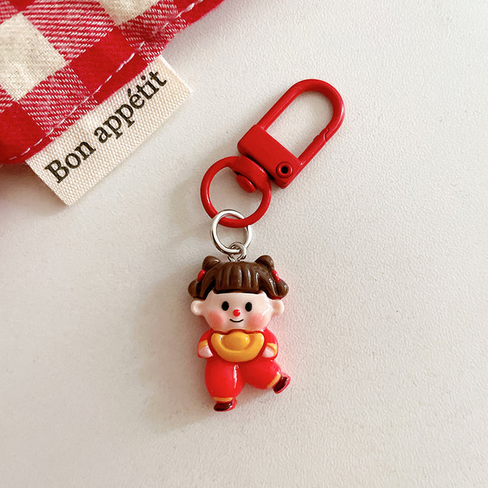 Wholesale Keychain pendant cute cartoon student backpack hanging accessory with accessories