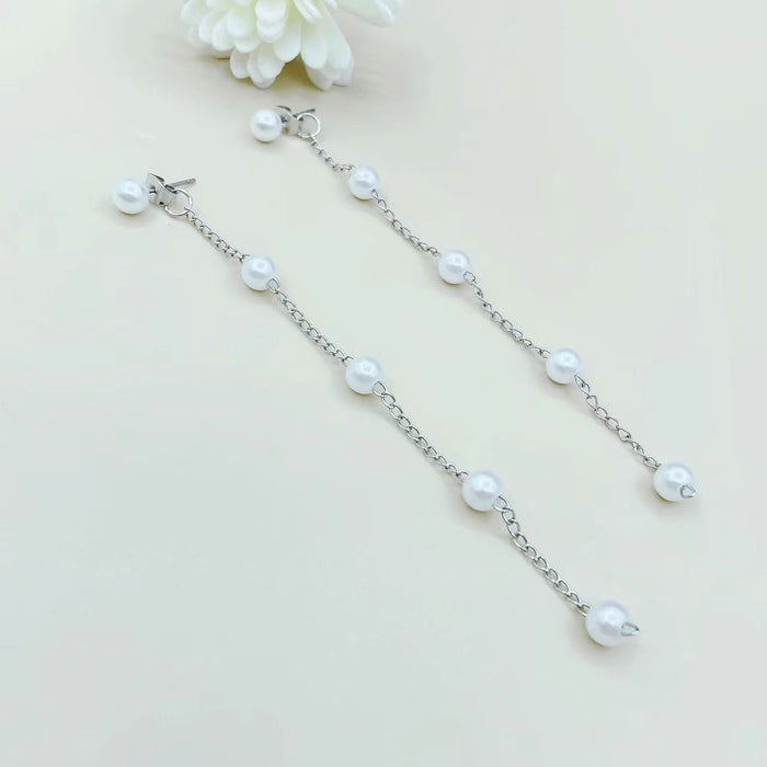 Wholesale Tassel Long Earrings Pearl Long Chain Women's Jewelry