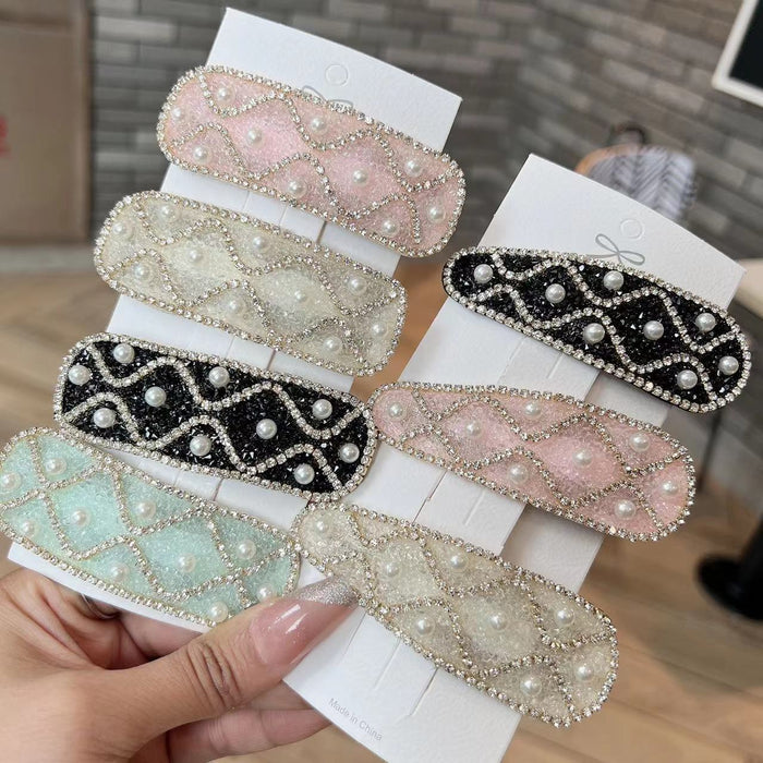 Wholesale Pearl Rhinestone Hairpin Side Clip Bangs Clip Back Head