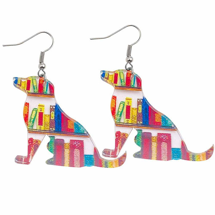 Wholesale Teacher' s Day Earrings Leopard Pencil Ruler Acrylic Earrings School Season Student Earrings Jewelry