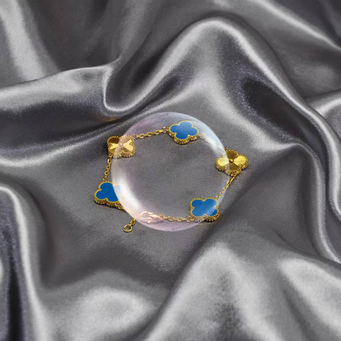 Wholesale Stylish Four Leaf Clover Bracelet In Gold Stainless Steel Chic Gift For Everyday Wear