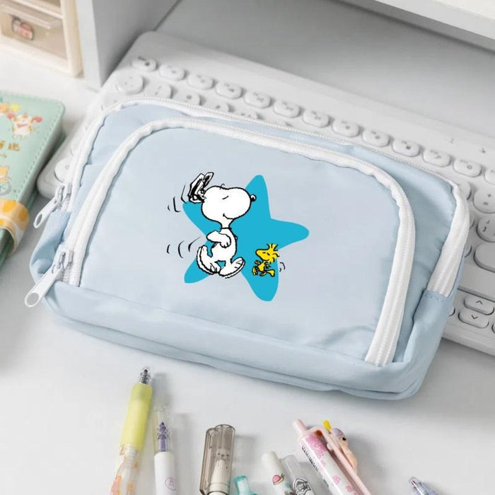 Wholesale Polyester Cartoon Dog Print Pencil Case Cute Student Stationery Pouch For School Girls Storage Bag