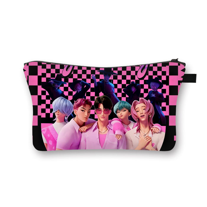 Wholesale Kpop Girls'  large capacity desktop storage cosmetic bag